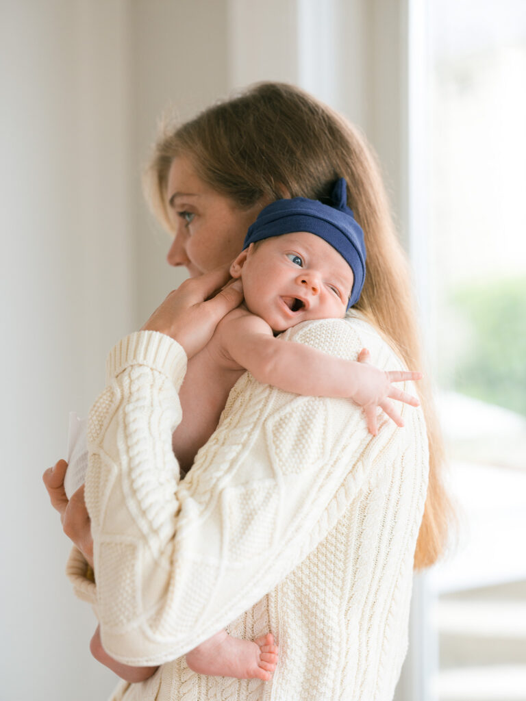 Newborn photographed with natural window light Marina District San Francisco