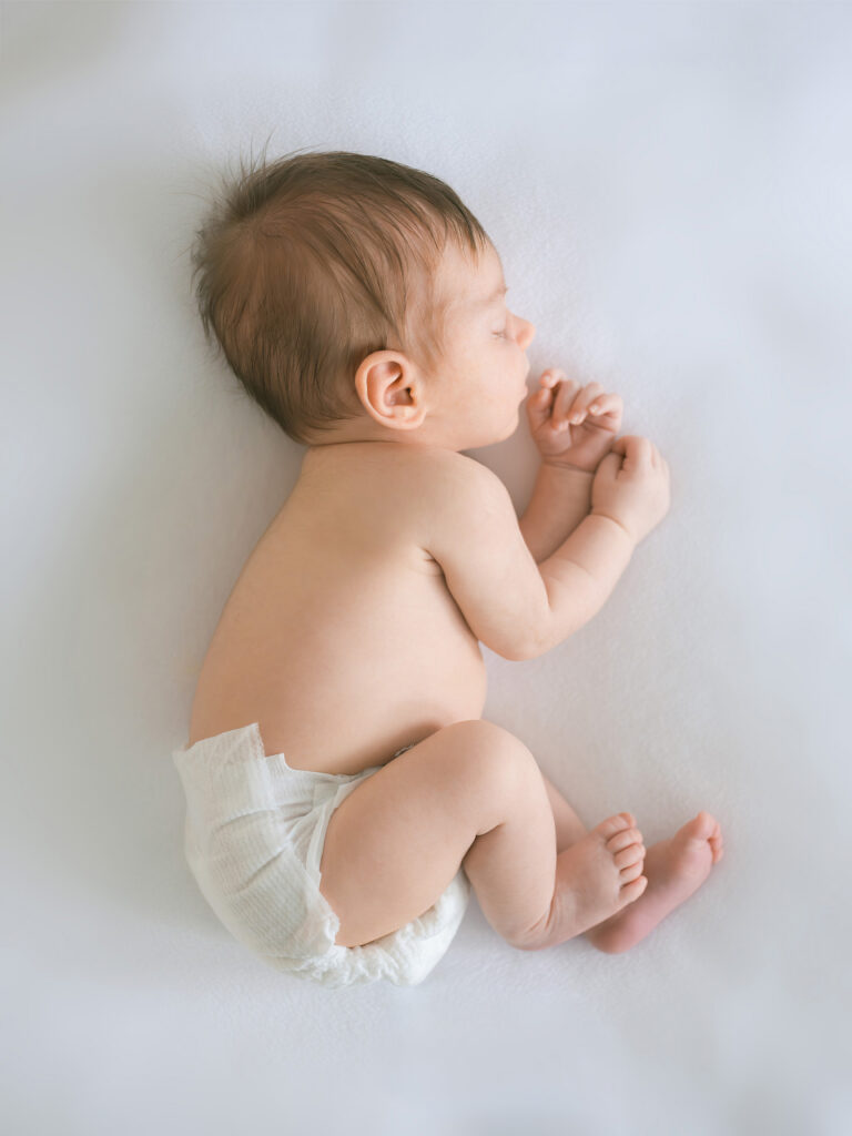 Window light newborn photography Marina District San Francisco